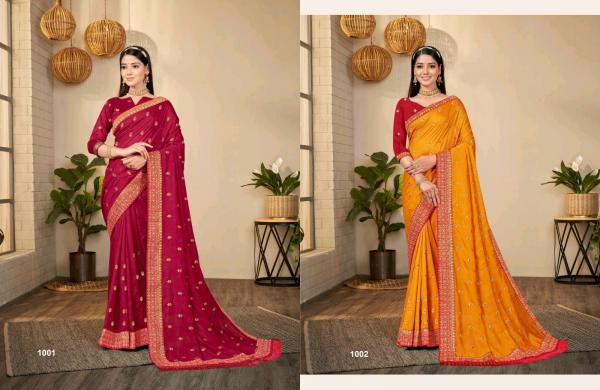 Ronisha Soni Kudi Embroidery Worked Silk Saree Collecton 